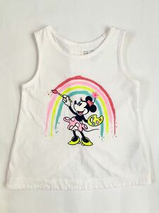 babyGAP Disney 4yearstoddler 105cmミニーちゃんタンクトップ 虹色 虹柄 ラメタンクトップギャップミニーちゃん柄袖無しトップス