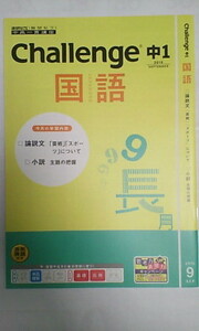 進研ゼミ ベネッセ＊中高一貫講座 中学講座＊１年＊中１ チャレンジ＊国語／論説文、小説～難関＊未使用