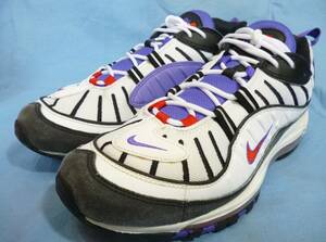 ★ 送料無料 ★　美品　★　NIKE　AIR　MAX　98　／　エアマックス98　　白／黒×レッド×パープル　＜　SPEED　STAR－Red　＞　28.0（34-2