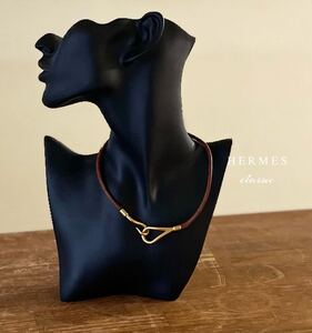 1st388 HERMES エルメス チョーカー ネックレス ブレスレット ゴールド金具 アクセサリー 箱付き 正規品