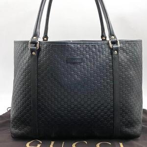 1円【極美品】GUCCI 2374 グッチ メンズ トートバッグ ビジネスバッグ ブリーフケース マイクロシマ GG柄 肩掛け ブラック 黒 A4 大容量