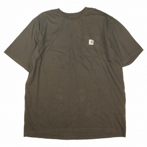 美品 カーハート carhartt WORKWEAR POCKET S/S T-SHIRT ワークウェア Tシャツ カットソー トップス 半袖 ヘビーウェイト K87-DKB XL