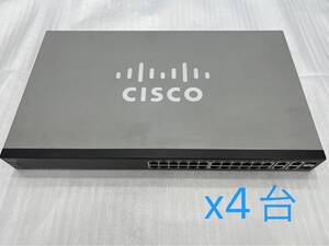 【Cisco】 SG300-28PP 28-port Gigabit PoE+ Managed Switch (SG300-28PP-K9 V03)　4台セット