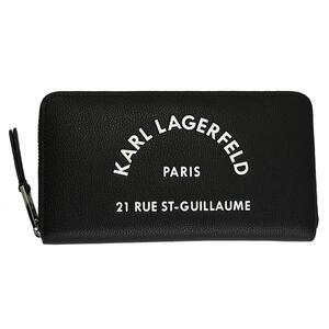 カールラガーフェルド 財布 レディース KARL LAGERFELD ラウンドファスナー長財布 レザー ブラック RUE ST-GUILLAUME 201W3226