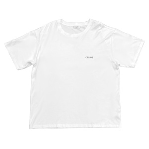 【美品】CELINE セリーヌ Tシャツ カットソー ロゴ コットン ジャージー 半袖 白 WHITE