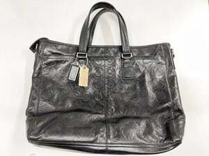 COACH/コーチ 2WAYブリーフバッグ ビジネス 鞄 レザー 本革 エンボス ラック ショルダーベルト 牛革 メンズ