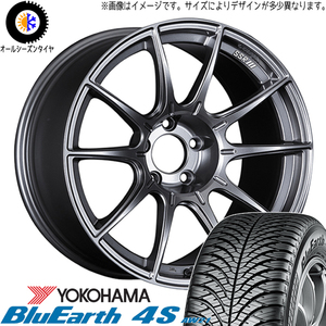 195/55R16 オールシーズンタイヤホイールセット キューブ etc (YOKOHAMA BluEarth AW21 & SSR GTX01 4穴 100)