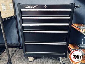 △配送不可【引取限定】 DeeN ディーン ロールキャブ キャビネット 鍵なし 5段 DNX2205ABK H約80cm×D約34cm×W約64cm【小倉北店】【中古】