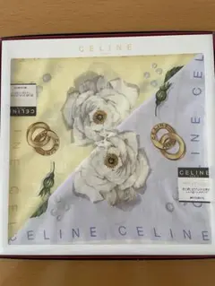 CELINE 花柄　大判ハンカチ　シルクコットン２枚セット☆未使用