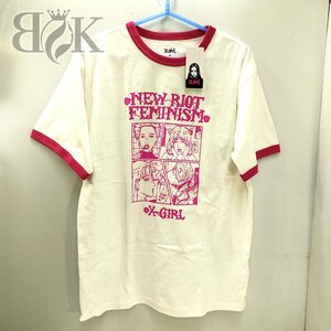 未使用品 X-girl 半袖 Tシャツ Mサイズ 白 服 エックスガール 中古 ★