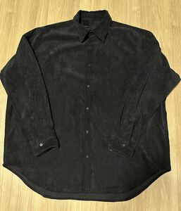 新品同様 23AW N.HOOLYWOOD BIG SHIRT BLACK 40 コーデュロイ エヌハリウッド 尾花大輔 長袖 長袖シャツ ブラック シャツ 