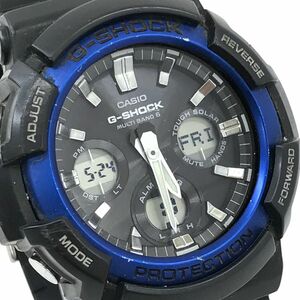 CASIO カシオ G-SHOCK ジーショック 腕時計 GAW-100B-1A2 電波ソーラー タフソーラー マルチバンド6 アナデジ ブルー ブラック 動作確認済