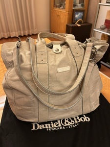 Daniel & Bob ダニエルアンドボブ クロドーロ アイボリー ( ホワイト ) クロコダイル 型押 レザー 2Way トートバッグ 検 バッグ 保管袋付