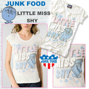 JUNK FOOD ジャンクフード リトルミス シャイ Little Miss Shy キャップ　スリーブ Ｔシャツ M