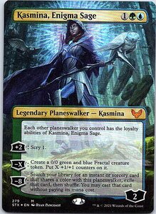 FOIL/[ボーダーレス]/謎の賢者、カズミナ/Kasmina, Enigma Sage/ストリクスヘイヴン：魔法学院/英語版/MTG１枚 [FC]