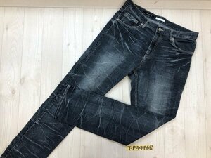 AVAIL MODE メンズ ウォッシュ シワ加工 ストレッチ デニムジーンズパンツ ウエスト82㎝ ネイビー