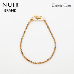 極美品 クリスチャンディオール Christian Dior チェーン ヴィンテージ ブレスレット ゴールド WS10042