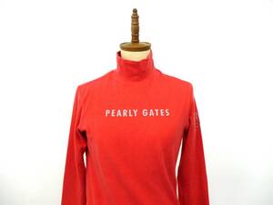 PEARLY GATES　パーリーゲイツ　長袖　長袖トップス　ゴルフ　ブランド名　腕ワンポイント　レッド　1　春秋冬　レディース　Y-503お