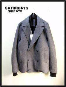 M【SATURDAYS SURF NYC Ulysses Peacoat サタデーズサーフ リブ付 Pコート ジャケット サタデーズ サーフ ニューヨークシティー】