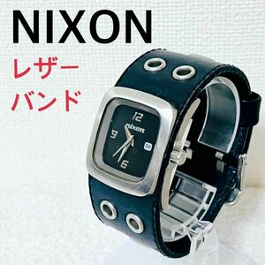 動作品 NIXON ニクソン THE Mini GTO レザーバンド REV IT UP レア 珍しい 希少 ブラック 