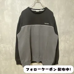 古着 used　CALVIN KLEIN　カルバンクライン　長袖刺繍ロゴスウェット　ブラック　グレー　レトロ　メンズ　レディース