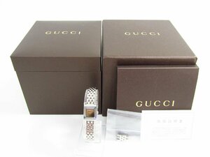 GUCCI グッチ Gフレーム コレクション ブラウン文字盤 SS クォーツ レディース 腕時計 128.5 ▼SB5202