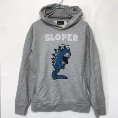 SLOPER レトロ アウトドア古着 リフレクタープリント サイドリブ パーカー