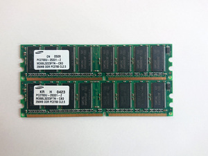 ★☆SAMSUNG PC2700U DDR Memory (256MB DDR 333MHz CL2.5) 2枚☆★