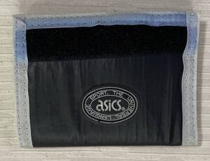 折りサイフ ウォーレット ASICS/アシックス 9cm×12cm×1cm 黒 スポーツ/ウオーキングに活躍 ____未使用品