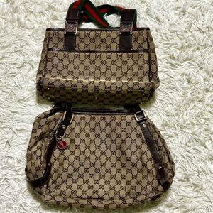 GUCCI グッチ トートバッグ ハンドバッグ 2点 まとめ おまとめ セット 複数 キャンバス