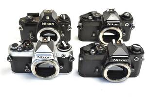 【ジャンク】Nikon ニコンFE３台、EM１台　ジャンクカメラ４台まとめ売り　１円スタート