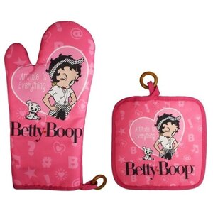 ベティーちゃん　ベティブープBetty Boop ベティ キッチン2点セット ピンク ミット&ホルダー