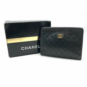 美品 CHANEL シャネル ミニ マトラッセ ココマーク クラッチ バッグ ブラック a1224