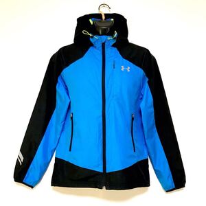 UNDER ARMOUR/アンダーアーマー☆ウインドブレーカー☆パーカー☆軽量/ジャケット/ジャージ/青×黒/M