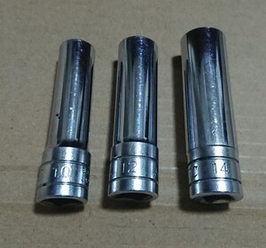 KTC 9.5sq ディープ ソケット 10・12・14mm 3個セット 京都機械工具