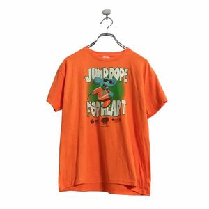 半袖 プリント Tシャツ キッズ L 蛍光オレンジ 象 縄跳び メキシコ製 古着卸 アメリカ仕入 a507-6359