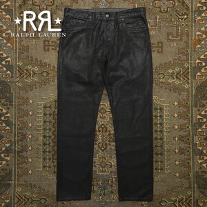 【傑作品】 RRL Black Coating Canvas Duck Pants 【34×32】 ブラックコーティング キャンバスダック パンツ ジーンズ レザー デニム 黒