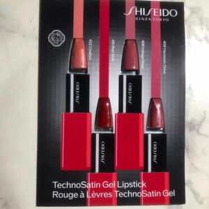 新品未使用 資生堂 SHISEIDO テクノサテン ジェル リップスティック4色 2個 口紅 リップ サンプル 