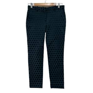 GAP ギャップ Slim Cropped Jacquard Dot Pants スリム クロップド ジャカード ドット パンツ 0R ネイビー系 レディース 24-0425