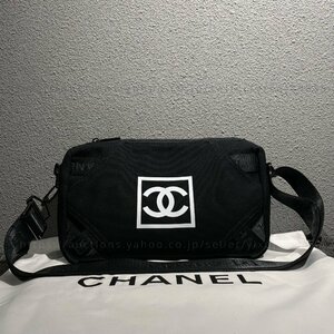 シャネル ノベルティ 非売品 ショルダーバッグ 帆布 ブラック CHANEL 斜めがけ スポーツ レディース ブランド 黒