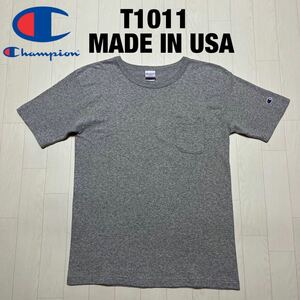 USA製 チャンピオン T1011 ポケット Tシャツ 霜降り ごま塩 グレー アメリカ製 00