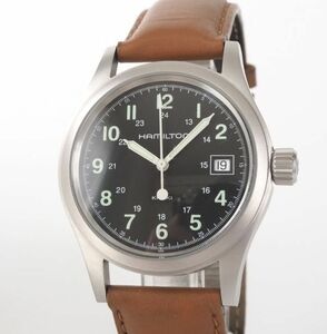 【ジャンク】 ハミルトン カーキ 6361 クォーツ 動作品 ブラック文字盤 デイト メンズ腕時計 Hamilton