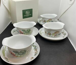 【未使用保管品】HUTSCHENREUTHER フッチェンロイター TAVOLA タボラ スープ 4客セット カップ&ソーサー O-26