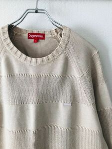 Supreme Small Box Stripe Sweater L シュプリーム スモールボックスロゴ ストライプセーター クルーネックニット ボーダーニット コットン