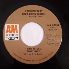 加7" Boyce & Hart I Wonder What Shes Doing Tonight? A&M893X A&M Records /00080