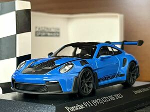 1/43 海外限定 ミニチャンプス ポルシェ 911 992 GT3RS Weissach Package 2023 シャークブルー/ブラック 1:43 Minichamps Porsche