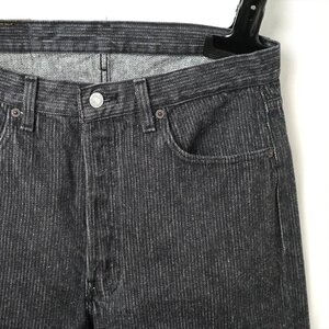 80s ビンテージ Levis リーバイス 501 ブラックジーンズ ブラックデニム 先染め ストライプ 1985年 34/36