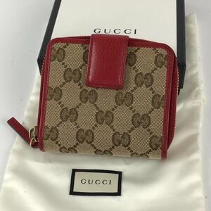 GUCCI グッチ GGキャンバス 二つ折り財布 コンパクト ブランド 財布 カードケース お札入れ 小銭入れ コインケース レディース メンズ