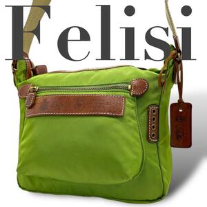 極美品　Felisi フェリージ　ショルダーバッグ　グリーン　緑色　ナイロン