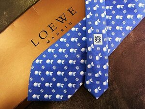 ♪vr0907♪良品♪【LOEWE】ロエベ【ザクロ 総ロゴ 柄】ネクタイ